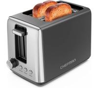 Chefman Toaster 2 Slice, 7 Shade Settings, 3 Cooking Modes, Removable Crumb Tray, Thick Bagel and Bread Toaster, Defrost, Cancel, Black