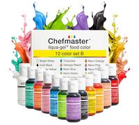 Chefmaster - Liqua-Gel Food Paint - Set of 12 Colours B - Fade Resistant Food Colors- 12 Pack - Vibrant, Eye-Catching Colours, Easy To Blend Formula, Fade Resistant - Made in USA