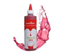 Chefmaster Red Natural Food Coloring | Plant-Based Dye for Icing, Fondant, Mousse, Pudding | Decorating Non-Bake Desserts | Easy-to-Use | Manufactured in the USA | 7 oz