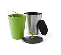 Chef'n 5269025 EcoCrock Countertop Compost Bin, Stainless Steel, Steel Gray