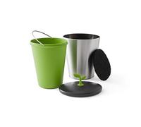 Chef'n 5269025 EcoCrock Stainless Steel Countertop, 3L/0.75 GAL, Odorless Composting Bin with Carbon Filters and Removable Inner Bucket, Easy to Clean