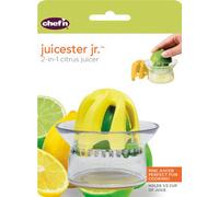 Chef'n Juicester Jr. 2 in 1 Citrus Juicer with Measuring Cup for Fresh Fruit Juice, Smoothies, Cooking & Baking, Yellow, 9 x 8 cm