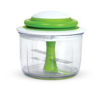 Chef'n VeggiChop Easy Pull Vegetable Chopper, Manual Veggie Cutter Great for Chopping Nuts, Herbs, Onions & Tomatoes to Make Salsa, Pesto, Guacamole & More, White/Green, 14 x 14 x 14 cm