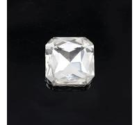 CHEFRU 18/23mm Large Square Sew on Rhinestone Buttons Crystal Diamante Jewels Silver Base Beads Wedding Dress Decoration