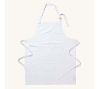 HOMESCAPES Plain Cotton White Apron with Large Pocket and Adjustable Straps - 80 x 85 cm