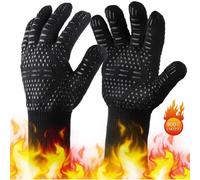 Chef's Armor, Heat Resistant Gloves for Grilling & Cooking, Non-Slip Silicone, Double-Layer Protection & Breathable Fabric, Ideal for Barbecues and
