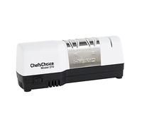 Chef's Choice Hybrid Diamond Hone Knife Combines Electric and Manual Sharpening for Straight and Serrated 20-Degree Knives, 3-Stage, White