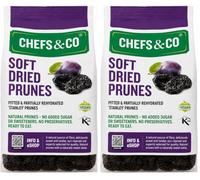 CHEFS & CO Soft Dried Prunes (pitted) | Whole Dried Fruits | Healthy Snack | Vegan & Vitamins Retained | Unsorbated | No Added Sugar (NATURAL, 750 g (Pack of 2))