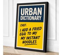 Chef's Definition Typography Canvas Wall Art Print 18x12 Inch (46 x 30 cm)