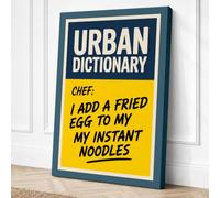 Chef's Definition Typography Canvas Wall Art Print 18x12 Inch (46 x 30 cm)