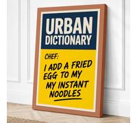 Chef's Definition Typography Canvas Wall Art Print 18x12 Inch (46 x 30 cm)