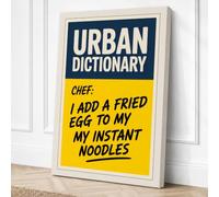 Chef's Definition Typography Canvas Wall Art Print 30x20 Inch (76 x 51 cm)