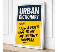 Chef's Definition Typography Canvas Wall Art Print 30x20 Inch (76 x 51 cm)
