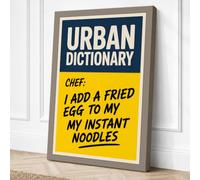 Chef's Definition Typography Canvas Wall Art Print 36x24 Inch (91 x 61 cm)