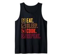 Chefs EAT Sleep Cook Repeat Gastronomer Funny Restaurant Tank Top