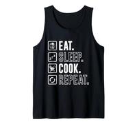 Chefs EAT Sleep Cook Repeat Gastronomer Funny Restaurant Tank Top