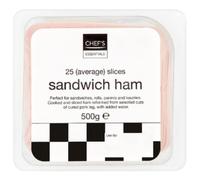Chef's Essentials Sandwich Ham 500g x 6 | Thinly Sliced Cooked Ham | Premium Ready-to-Eat Deli Meat | Ideal for Sandwiches, Salads & Catering | 3kg Bulk Pack