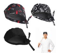 Chef's Hat 3 Pcs Kitchen Cooking Chef Cap Fashion Kitchen Cook Hats Hotel Chef Work Cap Chef Head Cover Net Barber Chef Working Cap Cotton Kitchen Cooking Chef Cap for Cooking Baking Kitchen