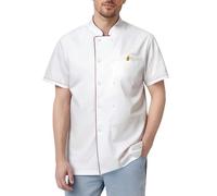 Chef's Jacket Men's Long Sleeve Chef Costume Personalised Uniform Plain Chef Shirt with Inclined Stand-Up Collar Restaurant Hotel Cafe Work Uniform Cosplay Party Cooking Clothing with Buttons Casual