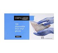 Chefs Larder 100 Disposable Blue Vinyl Gloves Small