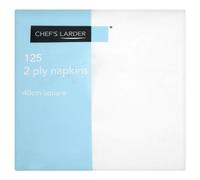 Chefs Larder 125 2 Ply Napkins 40cm Square White