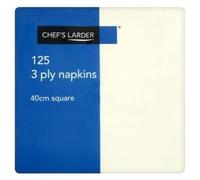 Chef's Larder 125 3 Ply Cream Napkins 40 cm Square