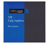 Chef's Larder 125 3 Ply Napkins Black 40cm Square