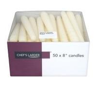Chef's Larder 8" Ivory Candles x 50