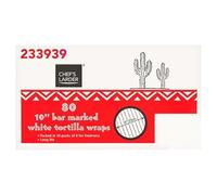 Chef's Larder 80 10'' Bar Marked White Tortilla Wraps x 1 Pack