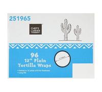 Chef's Larder 96 12" Plain Tortilla Wraps x 1 Pack