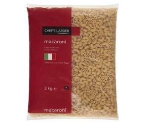 Chef's Larder Curly Short Macaroni Pasta - 1 x 3kg