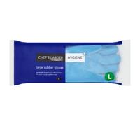 Chef's Larder Hygiene Large Rubber Gloves 6 Pairs x Case of 1