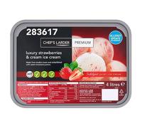 Chef's Larder Premium Luxury Strawberries & Cream Ice Cream 4 Litres | Case of 1