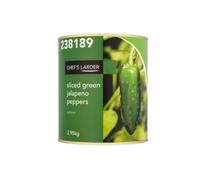 Chef's Larder Sliced Green Jalapeno Peppers in Brine 2.95kg x 6