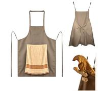 Chef's Prank Apron, Funny Aprons for Men, with Built-in Chest Towel & Surprise Pocket, Adjustable Fit, Durable Stain Resistant BBQ Grilling Cooking, Novelty Gag Gift for Halloween & Christmas