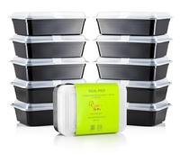 Chefs Star 1 Compartment Reusable Food Storage Containers with Lids - 33 oz - BPA Free - Microwave Safe - Dishwasher Safe - Stackable - 10 Pack