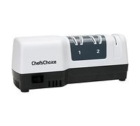 Chef'sChoice Hybrid Knife Diamond Abrasives, Combines Electric and Manual Sharpening for 20 Degree Straight Edge and Serrated Knives, 3-Stage, White