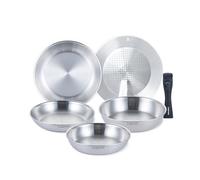 Chefwin 316 Stainless Steel Removable Handle Cookware, 5-Ply Stackable Cookware Set, 6-Piece Pans with Universal Lid, Induction Compatible, Oven & Dishwasher Safe