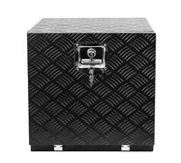 CHEINAUTO 18 Inch Aluminum Diamond Plate Tool Box Truck Tool Box Underbody Box Waterproof Square Truck Storage Organizer Chest T-Handle Lock and Keys Included