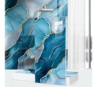 Chejiaye 10pcs 23.6"x11.8" Marble Peel and Stick Waterproof Wall Panels - Heat-Resistant Backsplash Tile, PVC Foam Wall Sticker for Kitchen,Living Rooms, Bedrooms,TV Walls,Blue Wave(Not Real Tile)