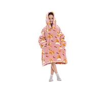 CheJooe Blanket Hoodie for Kids Girls, Oversized Wearable Blanket Hoodie with Big Pocket, Soft Warm Fleece Dressing Gown Sweatshirt (Color : Dog, Size : 7-13 Years)