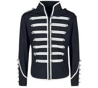 CheJooe Men's Military Marching Band Jacket, Men's Drummer Music Festival Parade Jacket Festivals Halloween Themed Parties Goth Punk Coat Cosplay Costumes(White,5X-Large)