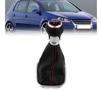 CHELANGHU 5 Speed Car Gear Shift Knob with Boot Replacement for VW Jetta 2006-2014 & for VW Golf 5 R32 GTI GTD 2004-2009 & for VW Golf 6 R20 GTI GTD 2009-2013 Handball & Dust Cover 1 Pc Gear Knob