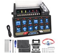 Chelhead 12 Gang 12V/24V Switch Panel: RGB Acc Battery Control Toggle Momentary Pulsed Switch for Led Light Bar Pods Compatible with Truck Offroad UTV ATV Car Marine