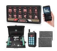 Chelhead 12 Gang Switch Panel RGB Colors 10M APP Control 70M Remote Control Relay System Multifunction 12V Switch Panel with Backlight Off Compatible with Boat Truck RV Offroad Marine ATV SUV UTV