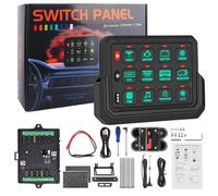 Chelhead 12 Gang Switch Panel Wireless 81M Control Toggle Momentary Flash Strobe Rechargeable RGB Switch Panel Waterproof Compatible with 12V/24V Truck ATV UTV Boat Marine SUV Caravan