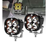 Chelhead 2Pcs Offroad LED Pod Lights 3Inch Spot Beam Ditch Pod 80W 6000LM with Amber DRL Led Cube Driving Lights Waterproof IP68 Compatible with 9-30V Car Trucks Pickup Golf SUV ATV UTV 4x4 Van