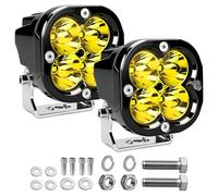 Chelhead 3Inch LED Offroad Driving Lights Amber Spot Beam IP68, 1 Pair