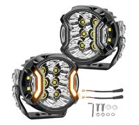 Chelhead 3Inch Led Spot Lights Car 108W 12800LM Round Off Road Lights with 270°Side Shooter, Amber DRL DT Connector Waterproof Compatible with Motorcycle Wrangler Ford Chevy Truck SUV(2Pcs)