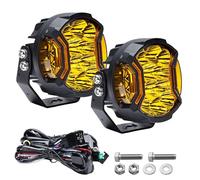 Chelhead 5Inch Yellow 12V LED Spot Lights with Amber DRL & Wiring Kit, IP68